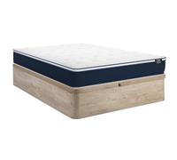 Vente-unique-Conjunto somier arcÛn de 160 x 200 cm en Madera Clara + colchÛn de muelles ensacados y Topper Integrado de 24 cm de Grosor - ALTIER de YSM…E
