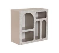 Vente-unique-Consola con 5 estantes - Efecto mármol Gris - LUELA