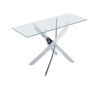 Vente-unique-Consola de Vidrio Templado y Metal Cromado - Transparente - Cosima