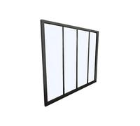 Vente-unique-Cristalera Estilo Atelier Bayview de Aluminio termolacado Negro - 120 x 130 cm