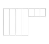 Vente-unique-Cristalera Estilo Taller con travesaÒo en Aluminio termolacado - An. 120 x Alt. 130 + An. 83 x Alt. 40 cm - Blanco - Bayview