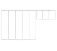 Vente-unique-Cristalera Estilo Taller con travesaÒo en Aluminio termolacado - An. 150 x Alt. 130 + An. 83 x Alt. 40 cm - Blanco - Bayview