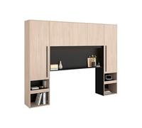 Vente-unique Cubierta de Cama con Almacenamiento ñ con Leds ñ 265 cm ñ Color: Natural y Negro ñ VELONA