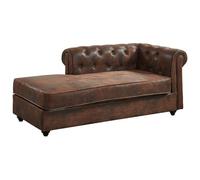 Vente-unique DIV·n Chesterfield SHIREL de Microfibra con Aspecto del Piel Envejecido