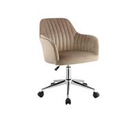 Vente-unique Eleana - Silla de Oficina (Terciopelo, Altura Regulable), Color Beige