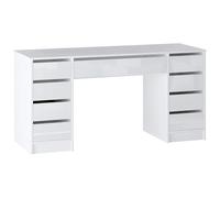 Vente-unique-Escritorio con 9 cajones - Blanco Brillante - JENEMI