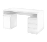 Vente-unique - Escritorio con Almacenamiento SERGUEI - MDF Lacado Blanco