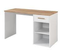 Vente-unique - Escritorio Skaido - L 120cm x A 50cm x H 76cm - MDF - Color Natural Claro, Blanco