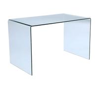 Vente-unique - Escritorio Tradicional Elstron - L 120cm x A 70cm x H 75cm - Cristal Templado - Transparente