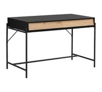 Vente-unique - Escritorio Tradicional Vuoria - L 120cm x A 60cm x H 77cm - MDF - Negro, Color Natural Claro