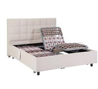 Vente-unique - Estructura Decorativa de Cama con funci√≥n de relajaci√≥n el√©ctrica - 2 x 48 Platos - 2 x 70 x 190 cm - Tela - Beige - PITUS de YSM√âE