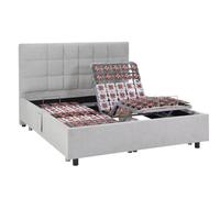 Vente-unique - Estructura Decorativa de Cama con función de relajación eléctrica - 2 Platos 78-2 x 90 x 200 cm - Tejido - Gris - PITUS de YSMÉE
