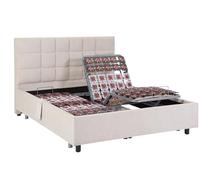 Vente-unique - Estructura Decorativa de Cama con función de relajación eléctrica - 2 x 48 Platos - 2 x 70 x 190 cm - Tela - Beige - PITUS de YSMÉE