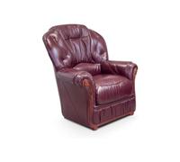 Vente-unique - Fauteuil 100% Cuir de Buffle Bordeaux Daphne