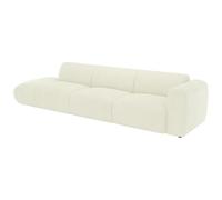 Vente-unique-Gran sofá de 5 plazas con reposabrazos Derecho de Tela Texturizada Beige POGNI de Maison Céphy