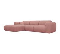 Vente-unique-Gran sofá rinconera Izquierda de Tela Texturizada Rosa POGNI de Maison Céphy