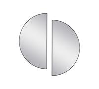 Vente-unique-Juego de 2 Espejos semicirculares Design de Metal - Ancho 50 x Alt. 100 cm - Negro - Gavra