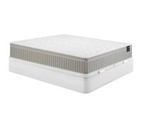 Vente-unique - Juego de cama con somira de YSMÉE de 180 x 200 cm, color blanco + colchón de espuma y gel, 7 zonas, 22 cm de espesor