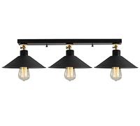 Vente-unique Lámpara de techo de metal - 3 pantallas amovibles - BERCESTE - D. 80 x Alt. 17 cm - Negro