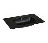 Vente-unique - Lavabo empotrado Okiwa - L 80cm x A 46cm x H 14.5cm - resina - negro