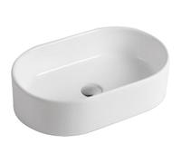 Vente-unique - Lavabo sobre encimera Iwa - L 56cm x A 35.5cm x H 14.5cm - cerámica - blanco