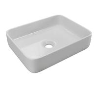 Vente-unique - Lavabo sobre encimera Juniko - L 50cm x A 39cm x H 13cm - cerámica - blanco
