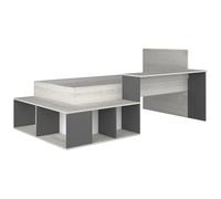 Vente-unique - Lit combinÈ 90 x 200 cm Avec rangements et Bureau - Coloris : Naturel et Anthracite - RIGALI -