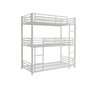 Vente-unique - Litera Triple 3 x 90 x 190 cm - Metal - Blanco - ELOUAN III