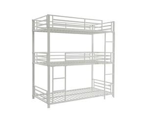 Vente-unique - Litera Triple 3 x 90 x 190 cm - Metal - Blanco - ELOUAN III