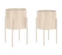 Vente-unique - Macetero Edmee - L 25cm x A 25cm x H 39cm - metal - beige