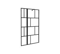Vente-unique - Mampara de bañera Obelini - L 120cm x A 0.5cm x H 140cm - aluminio - negro