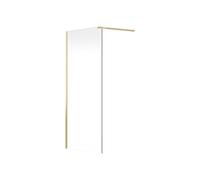 Vente-unique - Mampara de ducha estilo italiano - Dorado - 140x200 cm - DAREN