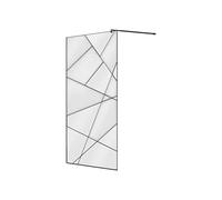 Vente-unique -Mampara de ducha - SerigrafÌa - Negro mate - 120 x 200 cm - TRISEO