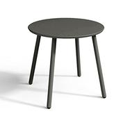 Vente-unique-Mesa Auxiliar de jardín de Metal - Gris Antracita - MIRMANDE