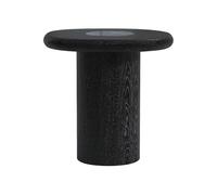 Vente-unique-Mesa Auxiliar de m·rmol y Chapado de Roble - Negro - MARSULA