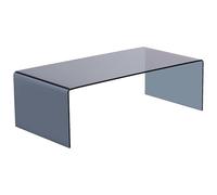Vente-unique - Mesa de Centro Fija Alonzo - L 110cm x A 55cm x H 35cm - Cristal Templado - Transparente, Negro