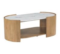 Vente-unique - Mesa de Centro Fija Islara - L 110cm x A 60cm x H 38cm - Mango - Color Natural Claro