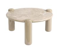Vente-unique - Mesa de Centro Fija Narodi - L 90cm x A 90cm x H 40cm - mármol - Beige