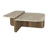 Vente-unique - Mesa de Centro Maralia - L 90cm x A 89cm x H 33.2cm - melamina - Beige