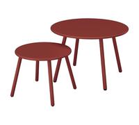 Vente-unique - Mesa de Centro para jardín Mirmande - L 60cm x A 60cm x H 34cm - Acero - Rojo