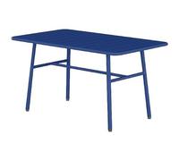 Vente-unique - Mesa de Centro para jardín Mirmande - L 89cm x A 50cm x H 47cm - Acero - Azul Oscuro