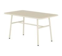 Vente-unique - Mesa de Centro para jardín Mirmande - L 89cm x A 50cm x H 47cm - Acero - Beige