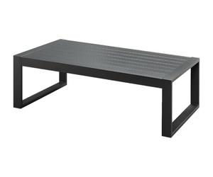 Vente-unique - Mesa de Centro para jardín Molokai - L 110cm x A 61.2cm x H 35.5cm - Aluminio - Gris Antracita