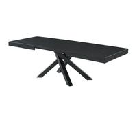 Vente-unique-Mesa de Comedor Extensible 6 a 10 Cubiertos de MDF y Metal - Negro - CATONAV