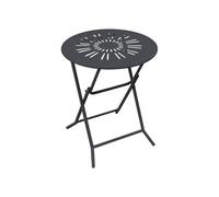 Vente-unique - Mesa jardín 2 plazas Guermantes - Acero - Gris Antracita