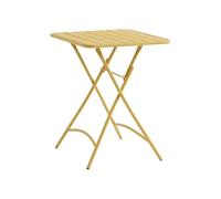 Vente-unique - Mesa jardín 2 plazas Mirmande - Acero - Mostaza