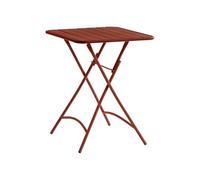 Vente-unique - Mesa jardín 2 plazas Mirmande - Acero - Terracota