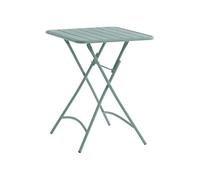 Vente-unique - Mesa jardín 2 plazas Mirmande - Acero - Verde Almendra