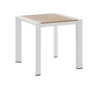 Vente-unique - Mesa jardín 2 plazas Nyros - Aluminio - Color Natural Claro, Blanco