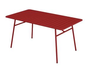 Vente-unique - Mesa jardín 4 plazas, 6 plazas Mirmande - Acero - Rojo